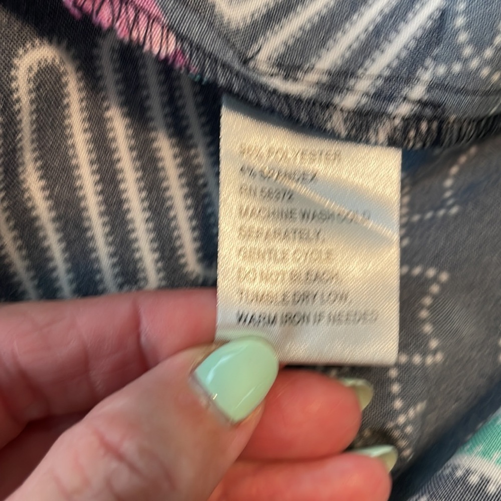 I LE New York size 18 dress. Blue geometric packable travel polyester spandex - Picture 6 of 12